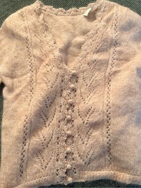 Sezane Angelo Cardigan Light Beige - Size XS